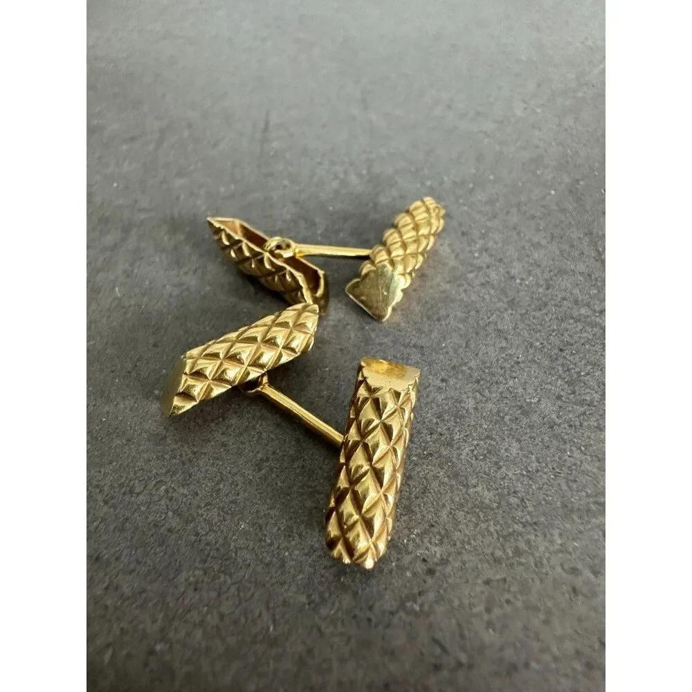 Vintage European 18k Solid Gold Mens Cufflinks
